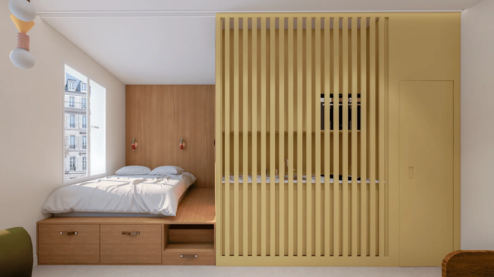 TEMPLE Appartement 22m2 Rénovation complète Un studio modulable et vitaminé
