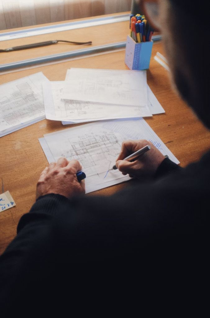 Architecte d'intérieur plans projet conception